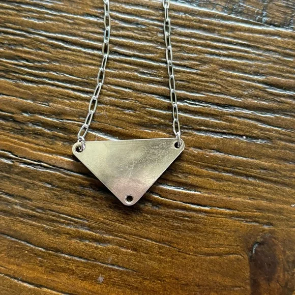 Repurposed/Upcycled Designer white Silver (PRADA) Charm Necklace - Picture 4 of 4